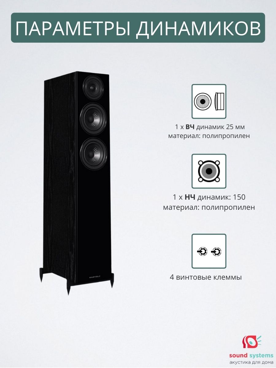 Wharfedale Diamond 12.4, Black Oak – купить напольную акустику по цене 84  990 ₽